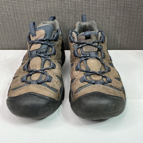 Keen Waterproof Hiking Shoes Men's 11 Brown & Blue Suede Mesh Upper Outdoor - Picture 3 of 8